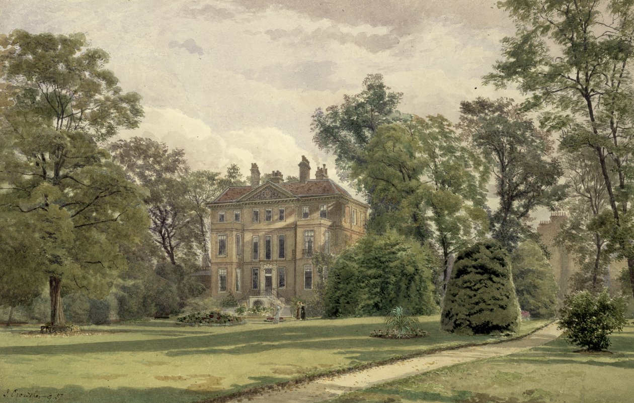Pohled na zahradní průčelí vily Wandsworth Manor House, St. John