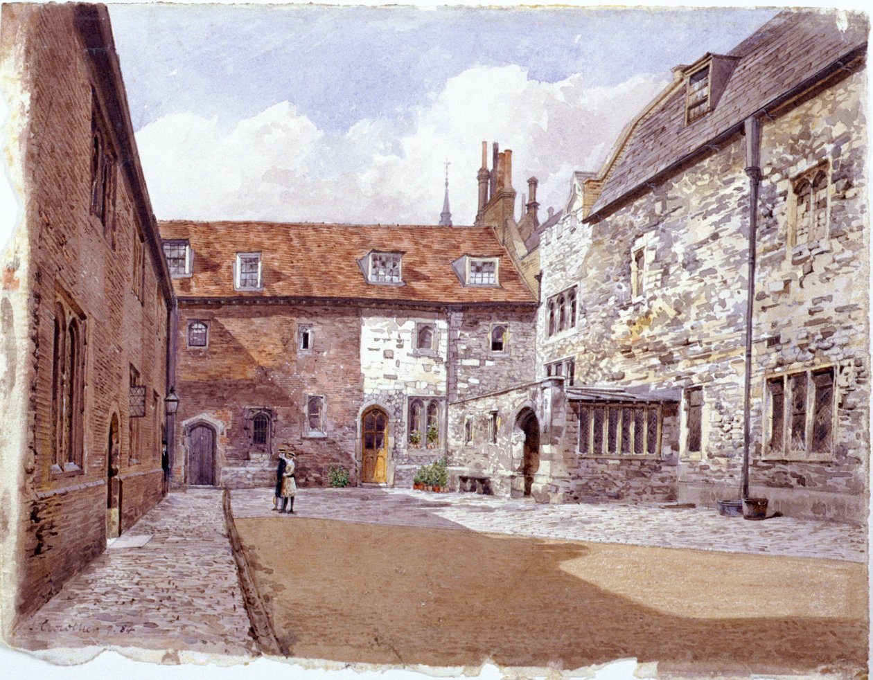 Wash house court, Charterhouse, Londýn, 1884 od John Crowther