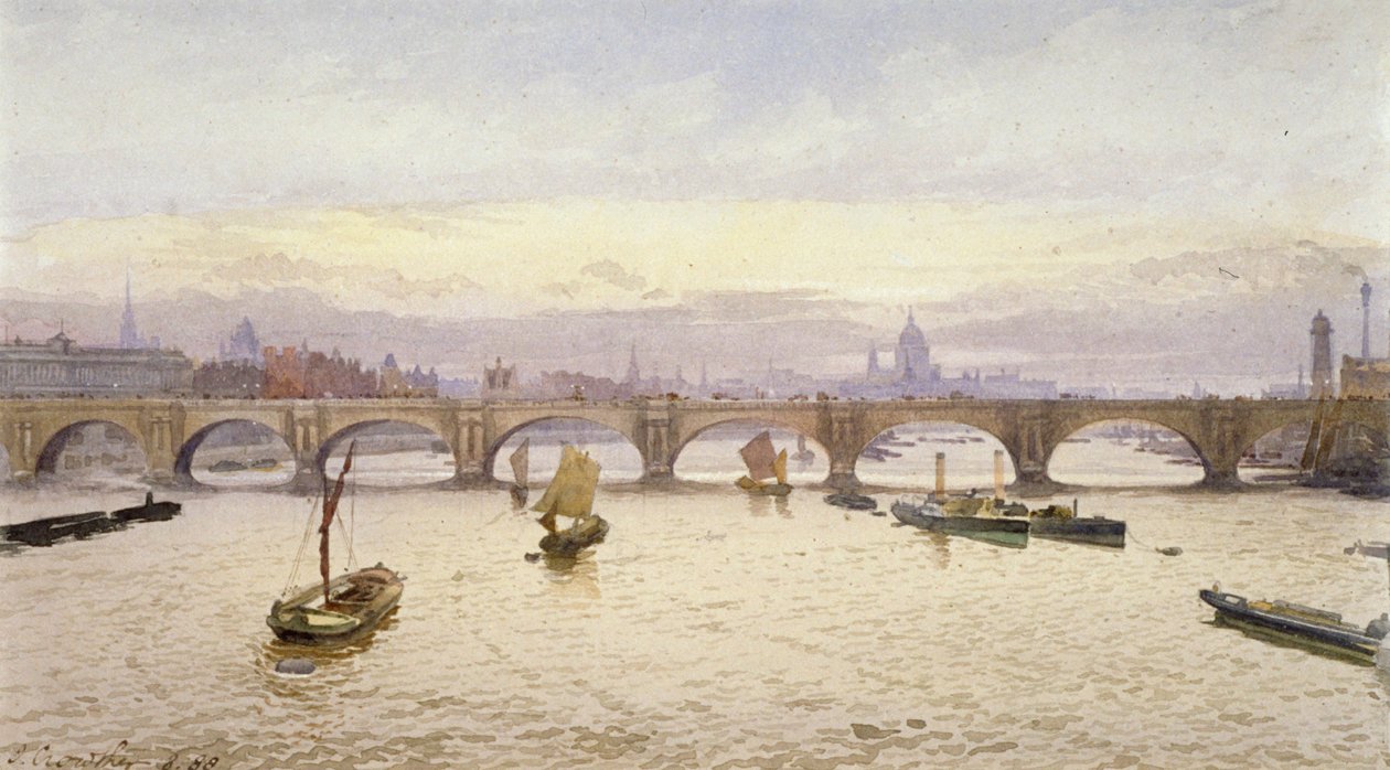 Waterloo Bridge, Londýn, 1888 od John Crowther