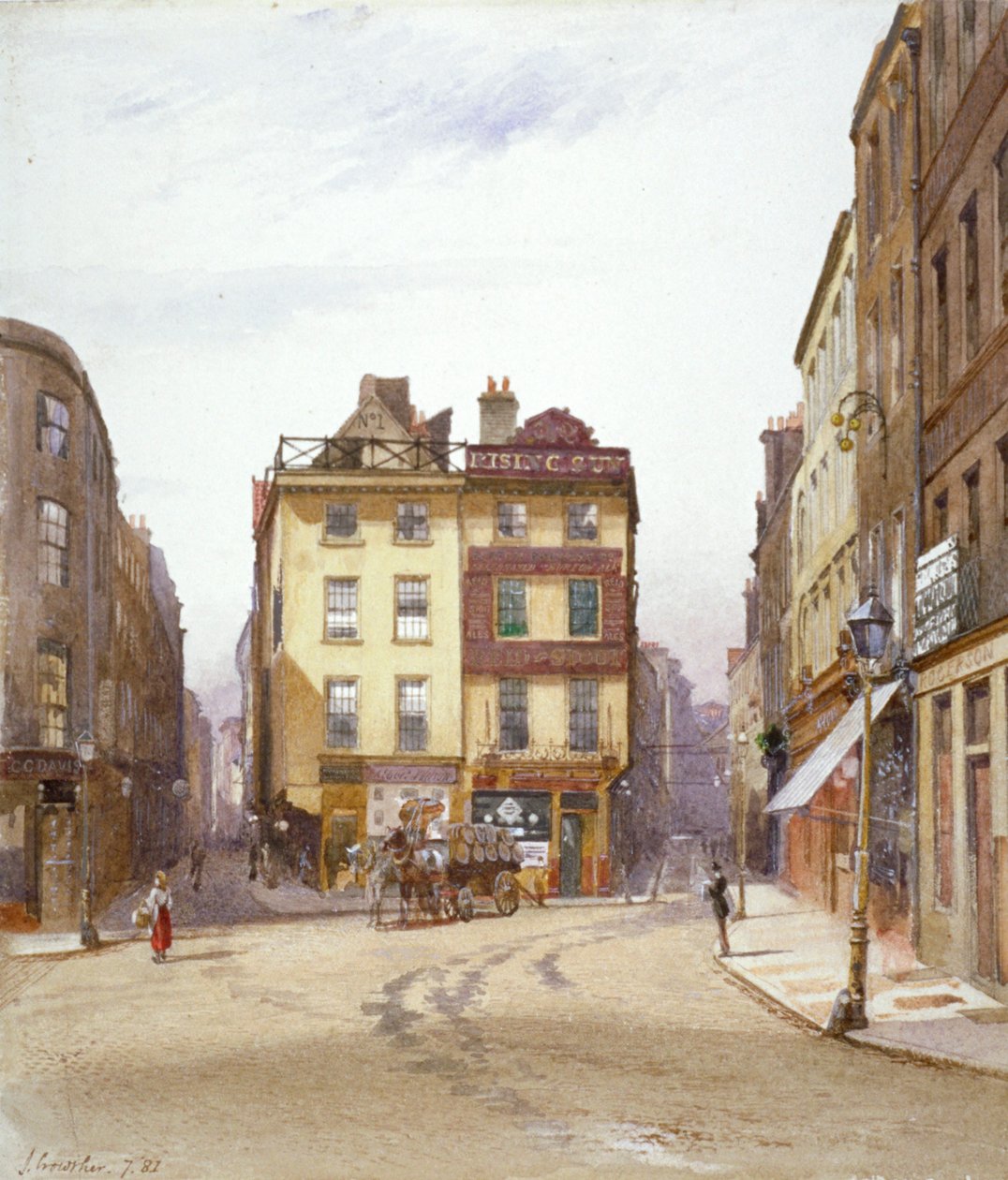 Wych Street a Holywell Street, Westminster, Londýn, 1881 od John Crowther