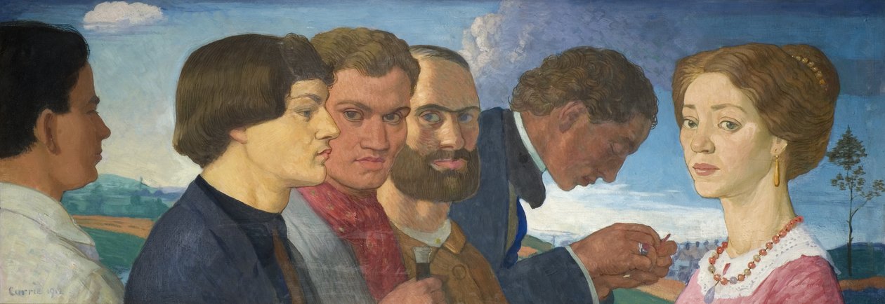 Some Later Primitives and Madame Tisceron, 1912 (tempera na plátně) od John Currie