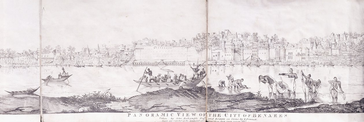 Panoramatický pohled na město Benares, 1827 od John Dalrymple