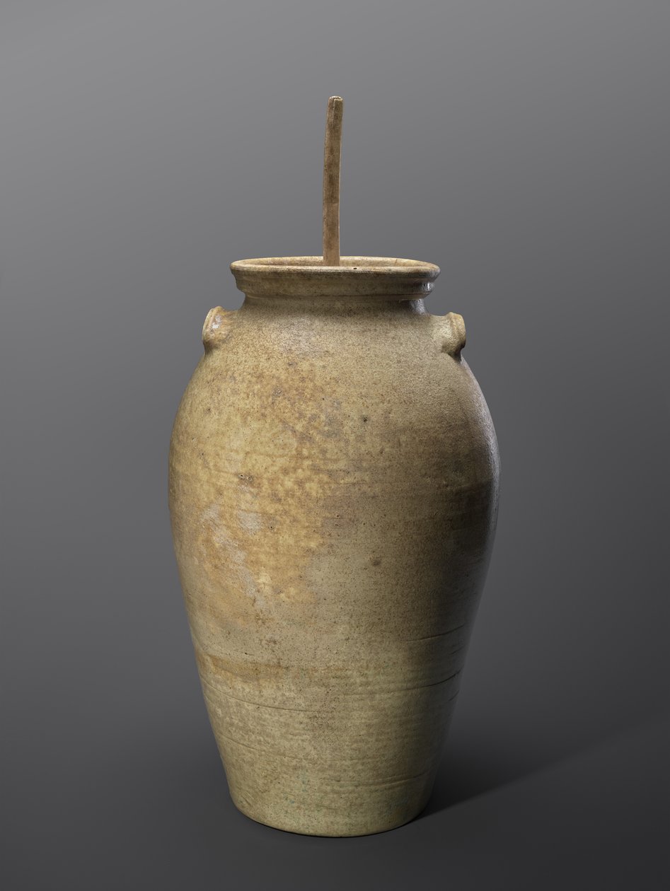 Churn, c. 1850-1883 (alkalická glazovaná kamenina se dřevem) od John Davis (attr.to) Leopard