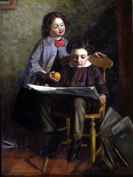 Smíření (olej na panelu) od John Dawson Watson