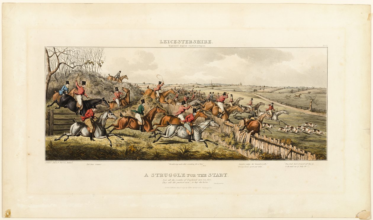 A Struggle for the Start, deska jedna z The Leicestershire Hunt od John Dean Paul