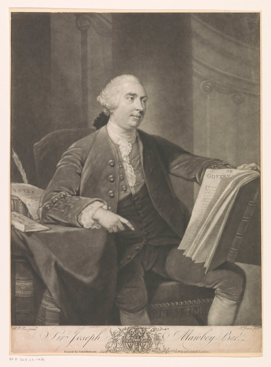 Portrét van Joseph Mawbey Bar Sir Joseph Mawbey. (název na objektu) od John Dixon
