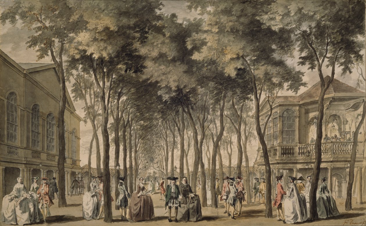 Pohled na Grand Walk, Marylebone Gardens, 1778-86 od John Donowell