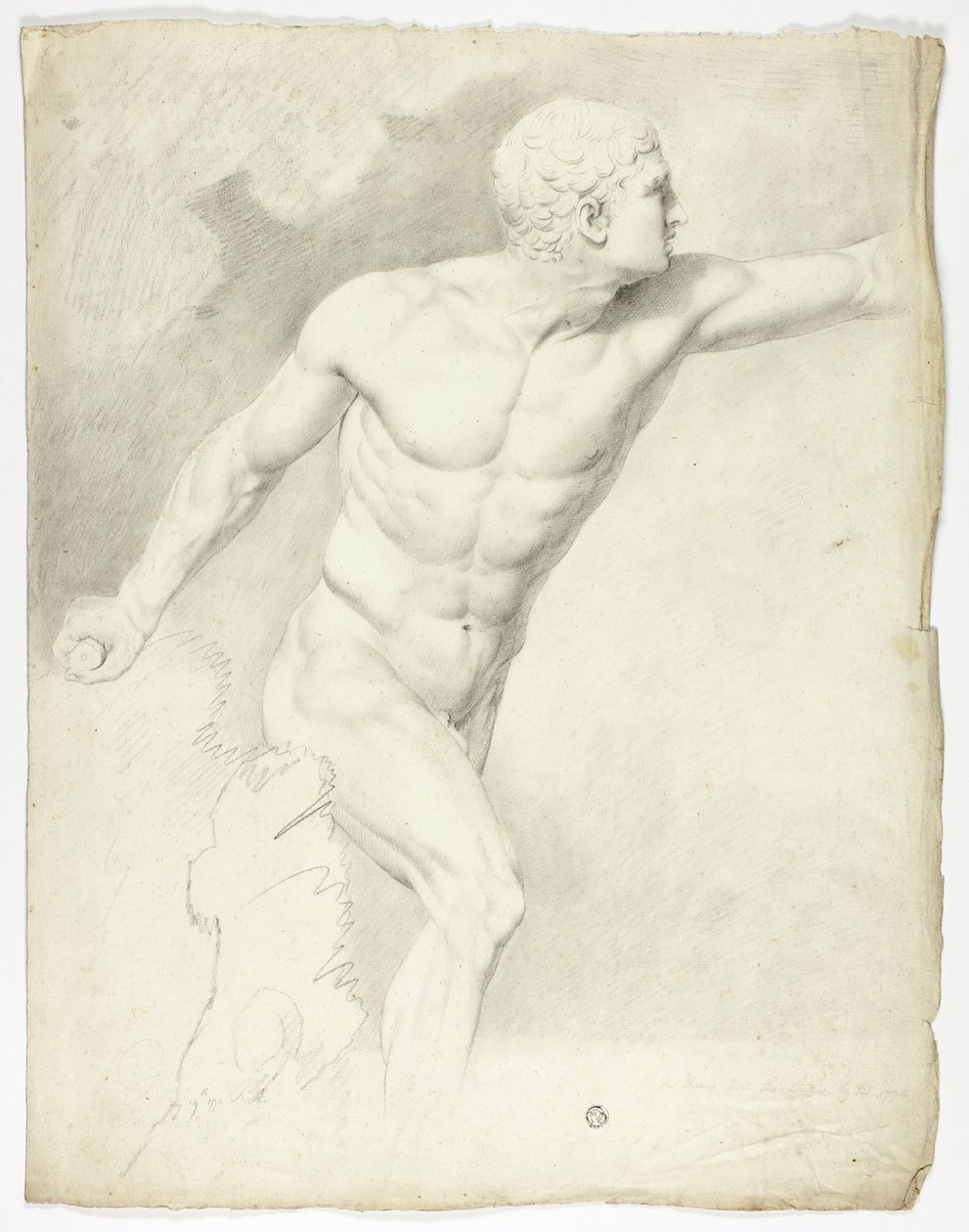 Gladiátor Borghese ze sochy v Římě od John Downman