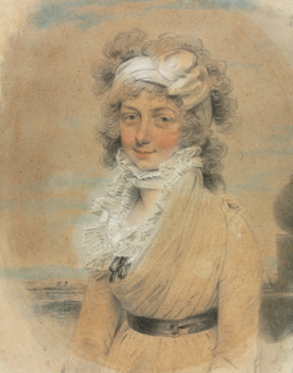 Mladá dáma s bílou mašlí na hlavě, 1795. od John Downman
