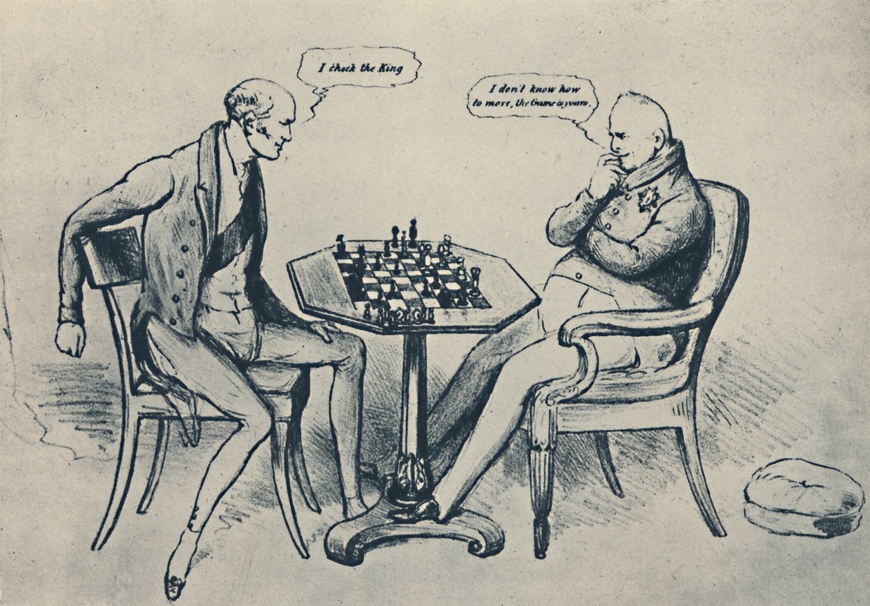 A Game at Chess: Lord Grey Playing William IV, 1948 od John Doyle