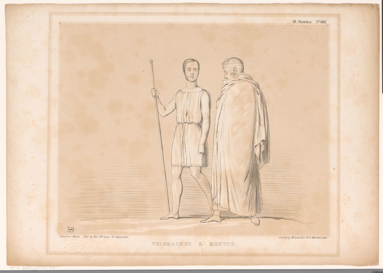 Spotprent se setkal s lordem Lincolnem a sirem Robertem Peelem Telemachus and Mentor (titul na objektu) HB Sketches (název série na objektu) od John Doyle