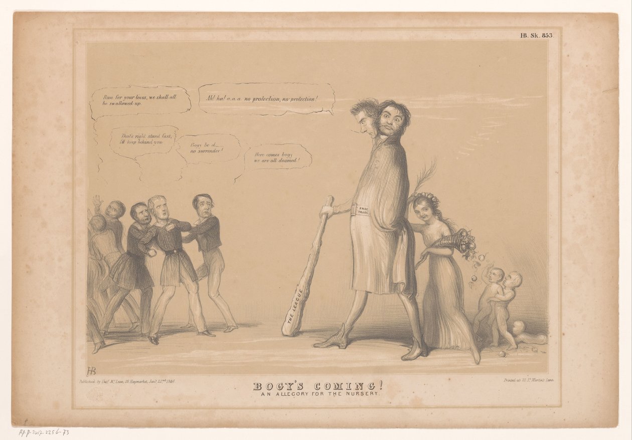 Spotprent potkal een tweehoofdig monstrum Bogy přichází! Alegorie pro školku (název na objektu) HB Sketches (název série na objektu) od John Doyle
