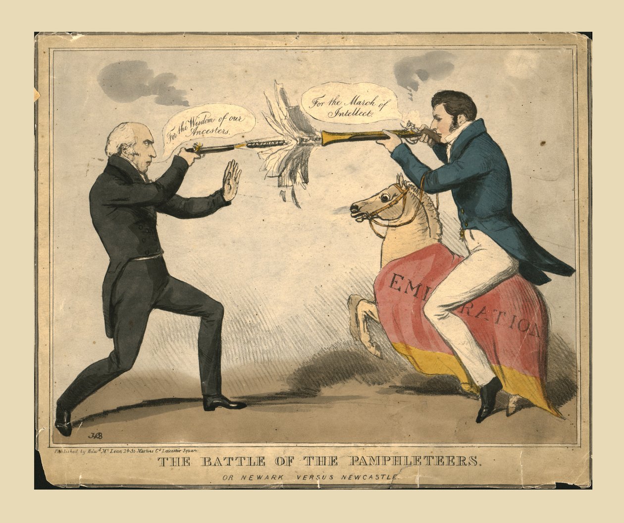 Bitva pamfletistů. Nebo Newark versus Newcastle, 1829. od John Doyle