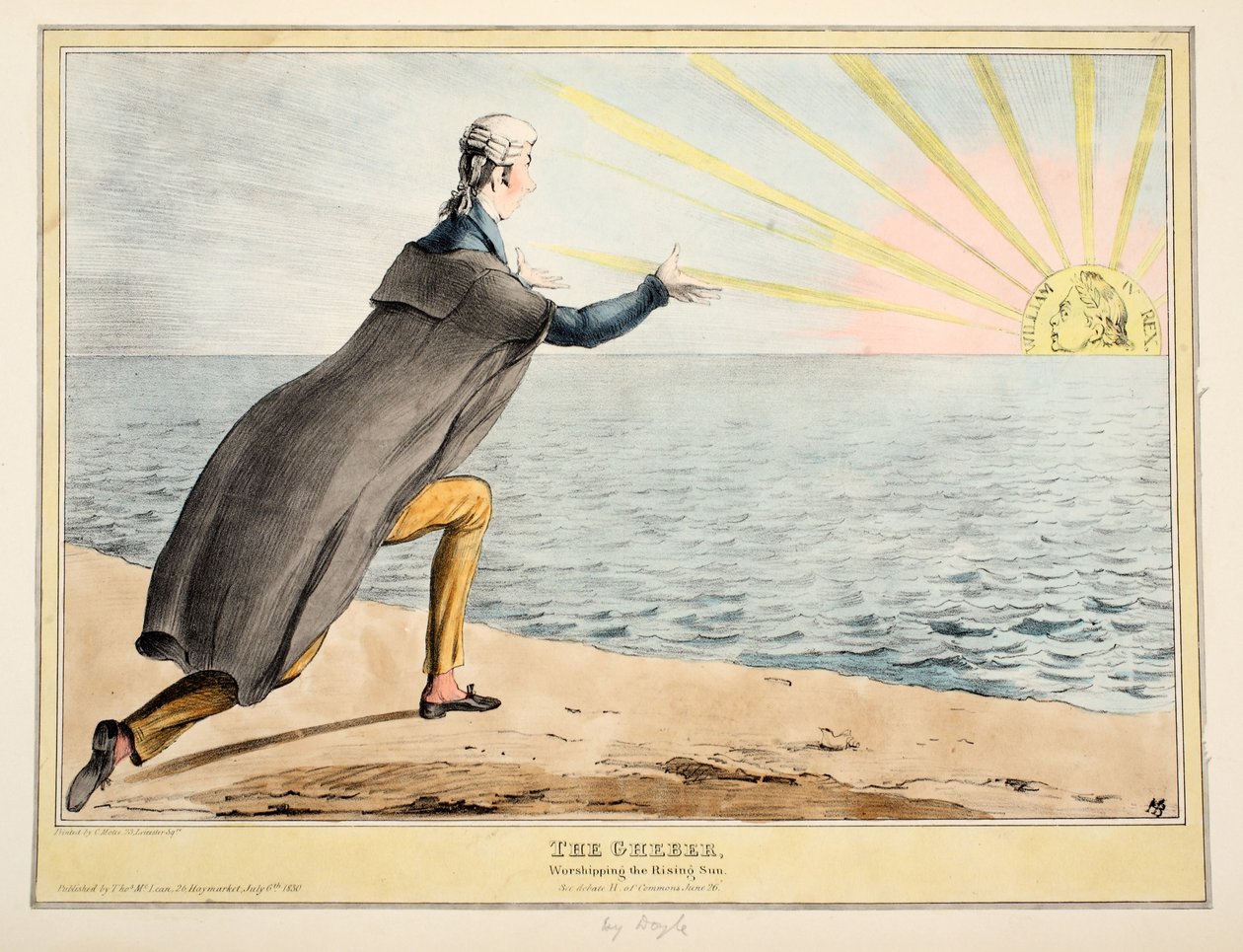 The Gheber: Worshiping the Rising Sun, 1830 (ručně kolorovaná rytina) od John Doyle