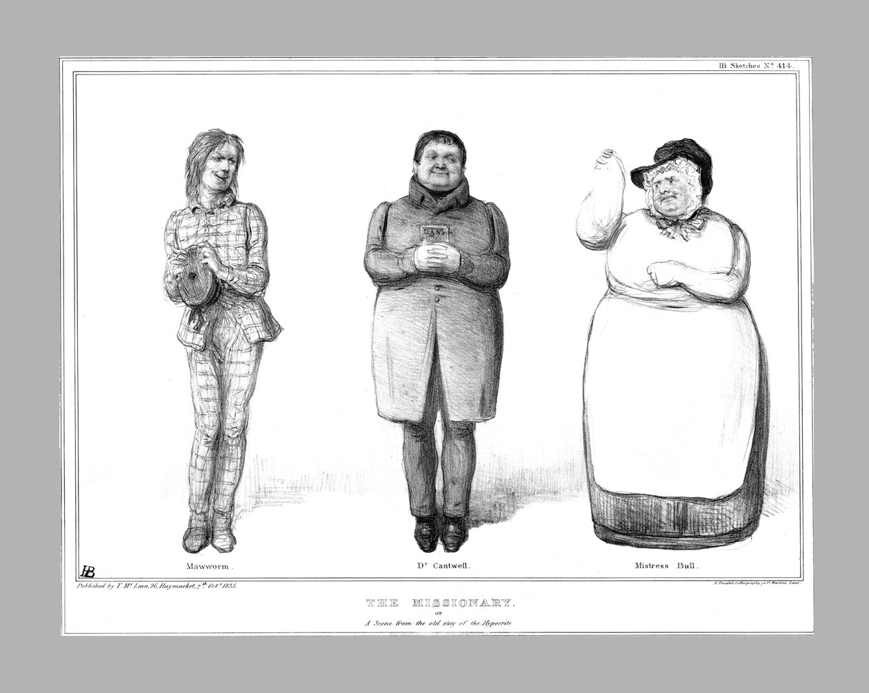 Misionář. Nebo scéna ze staré hry Pokrytce, 1835. od John Doyle