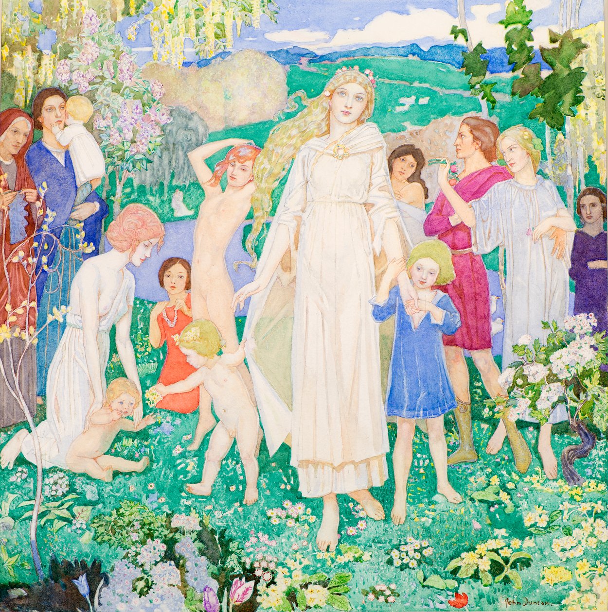 The Coming of Bride, cca 1930 (akvarel) od John Duncan