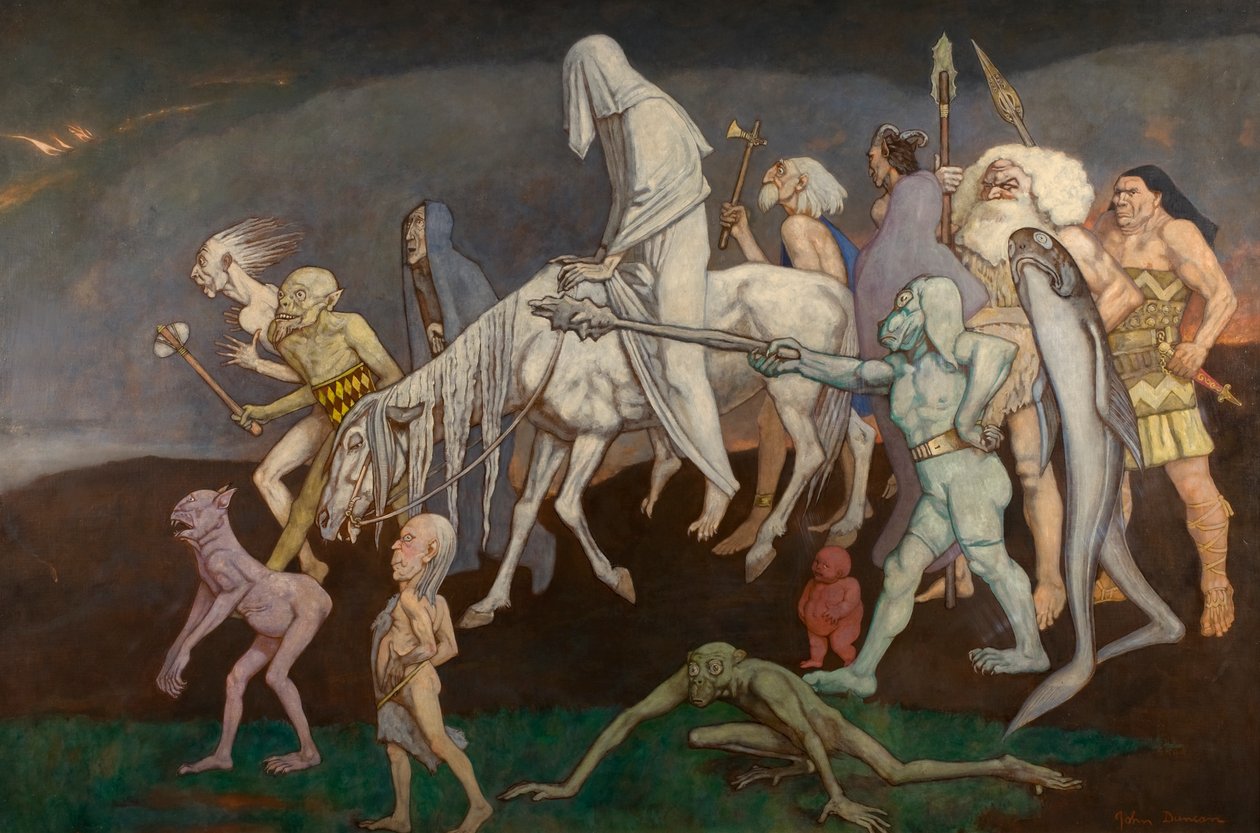 The Fomors (neboli The Powers of Evil Abroad in the World), c.1939 (tempera) od John Duncan