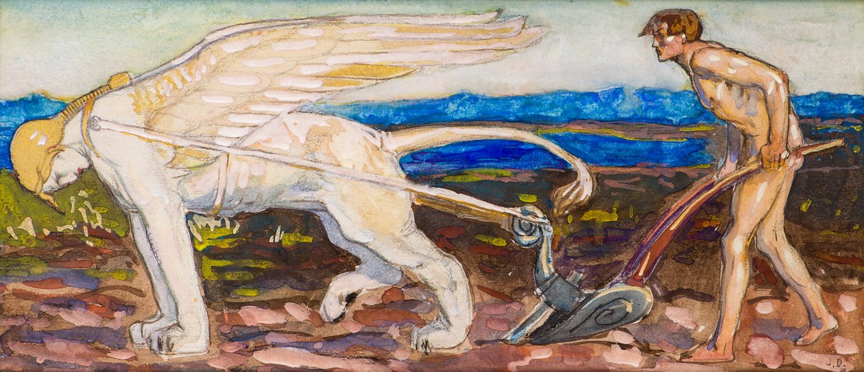 Sfinga a pluh (akvarel) od John Duncan