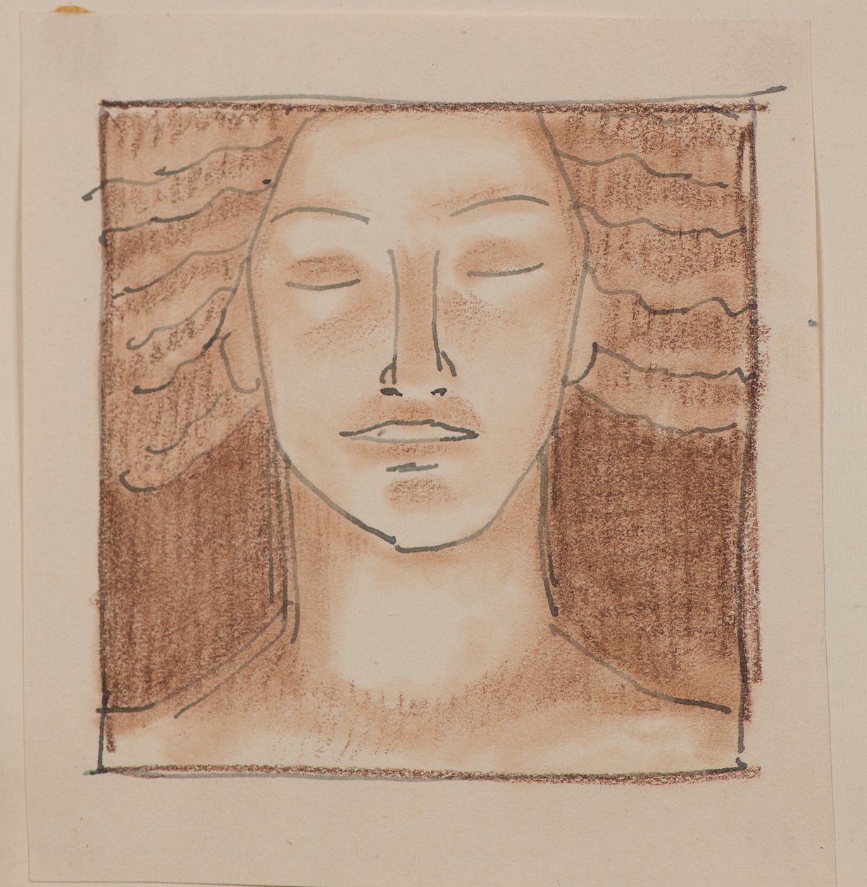 Bez názvu [Mužská tvář] (tužka) od John Duncan