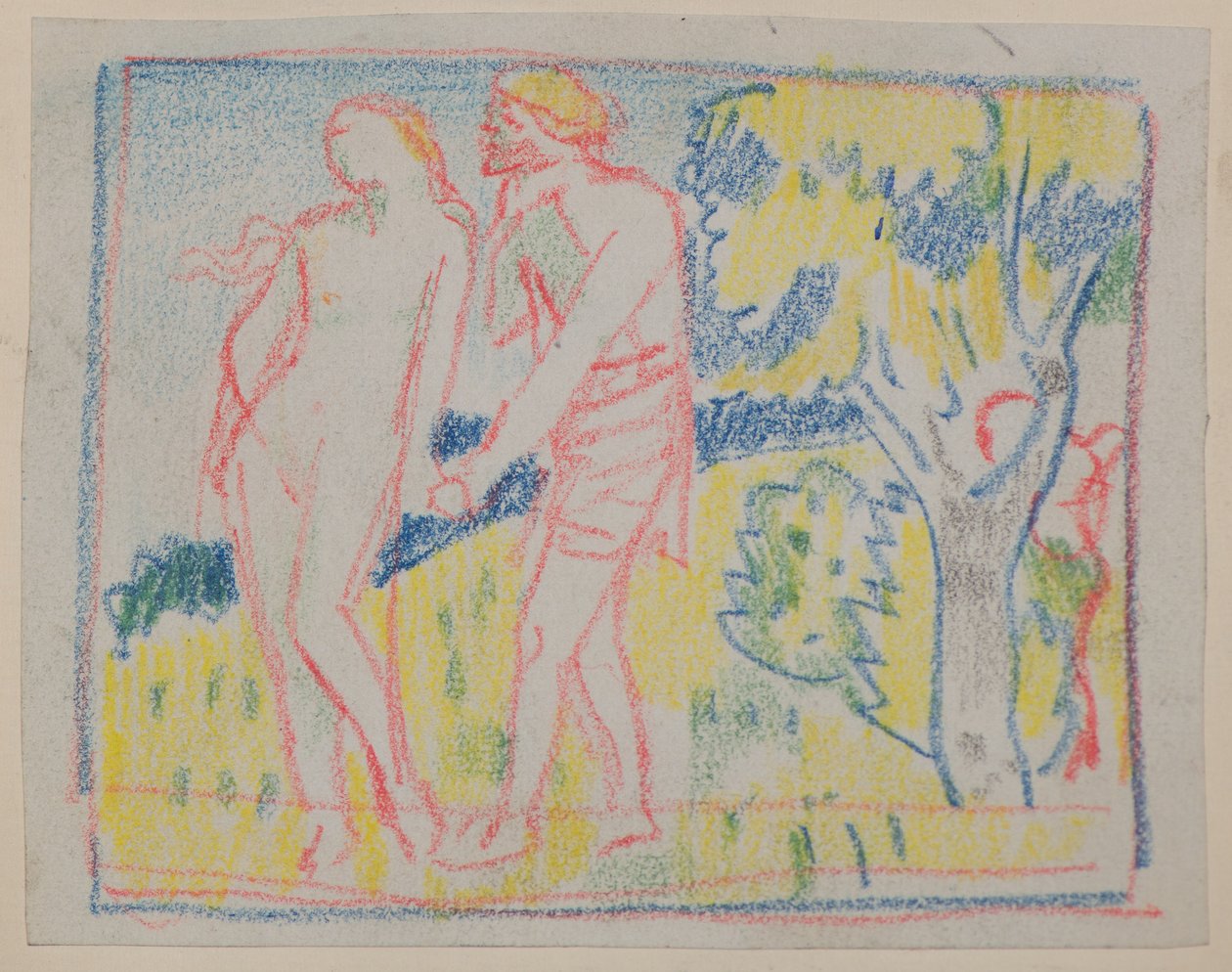 Bez názvu [Mužská a ženská postava v krajině] (tužka) od John Duncan