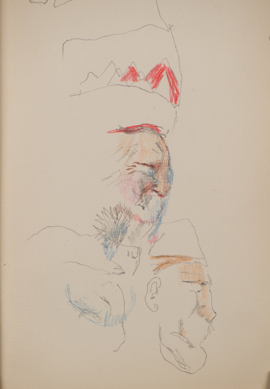 Bez názvu [profilové tváře] (tužka) od John Duncan