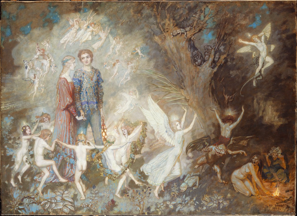 Yorinda a Yoringel v lese čarodějnic, 1910 od John Duncan