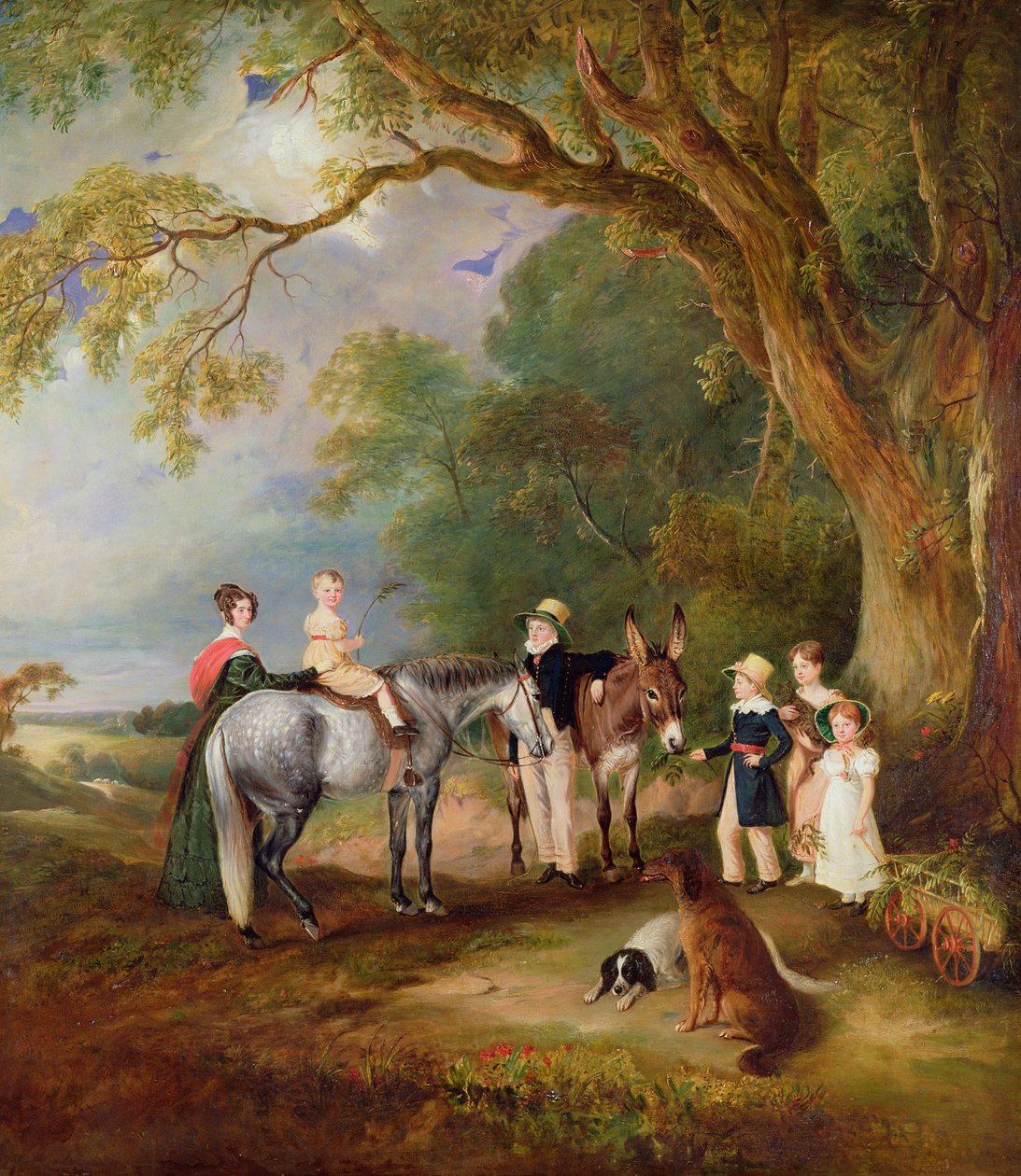 Slečna Catherine Herricková se svými neteřemi a synovci, pěti staršími dětmi reverenda a paní Henry Palmerových, 1827 od John E. Ferneley