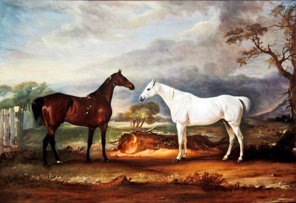 Dva lovci „Equinox“ a „Forester“ v paddocku pana N. Kershawa od John E. Ferneley