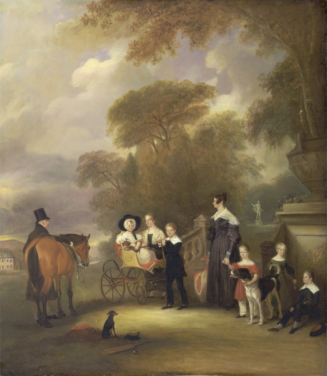 Rev a paní Henry Palmerovi se svými šesti mladšími dětmi ve Withcote Hall, Near Oakham, Leicestershire od John E. Ferneley