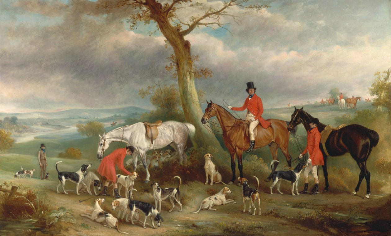 Thomas Wilkinson, M.F.H., s Hurworth Foxhounds od John E. Ferneley