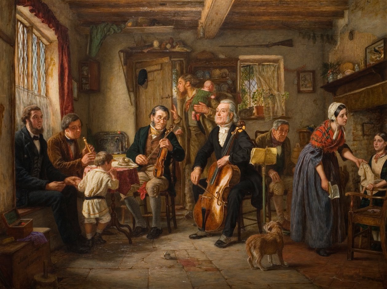 Filharmonická zkouška na statku, 1860 od John Evan Hodgson