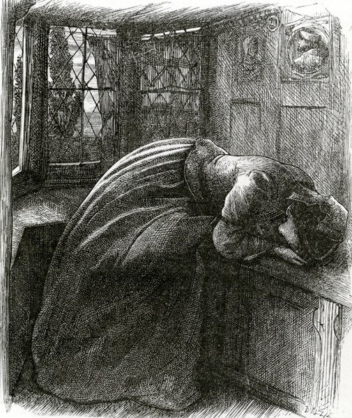Mariana z Tennysonových básní od John Everett (after) Millais