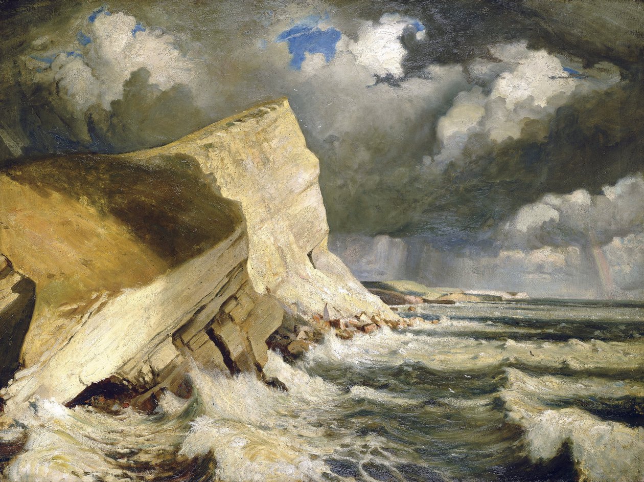 Lulworth Creek v Dorsetu (Anglie). Olej na plátně, Herbert Barnard John Everett (1876-1949) od John Everett
