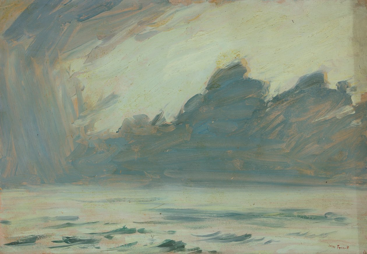 Mořská krajina, konec 19. století - polovina 20. století (olej na papíře) od John Everett