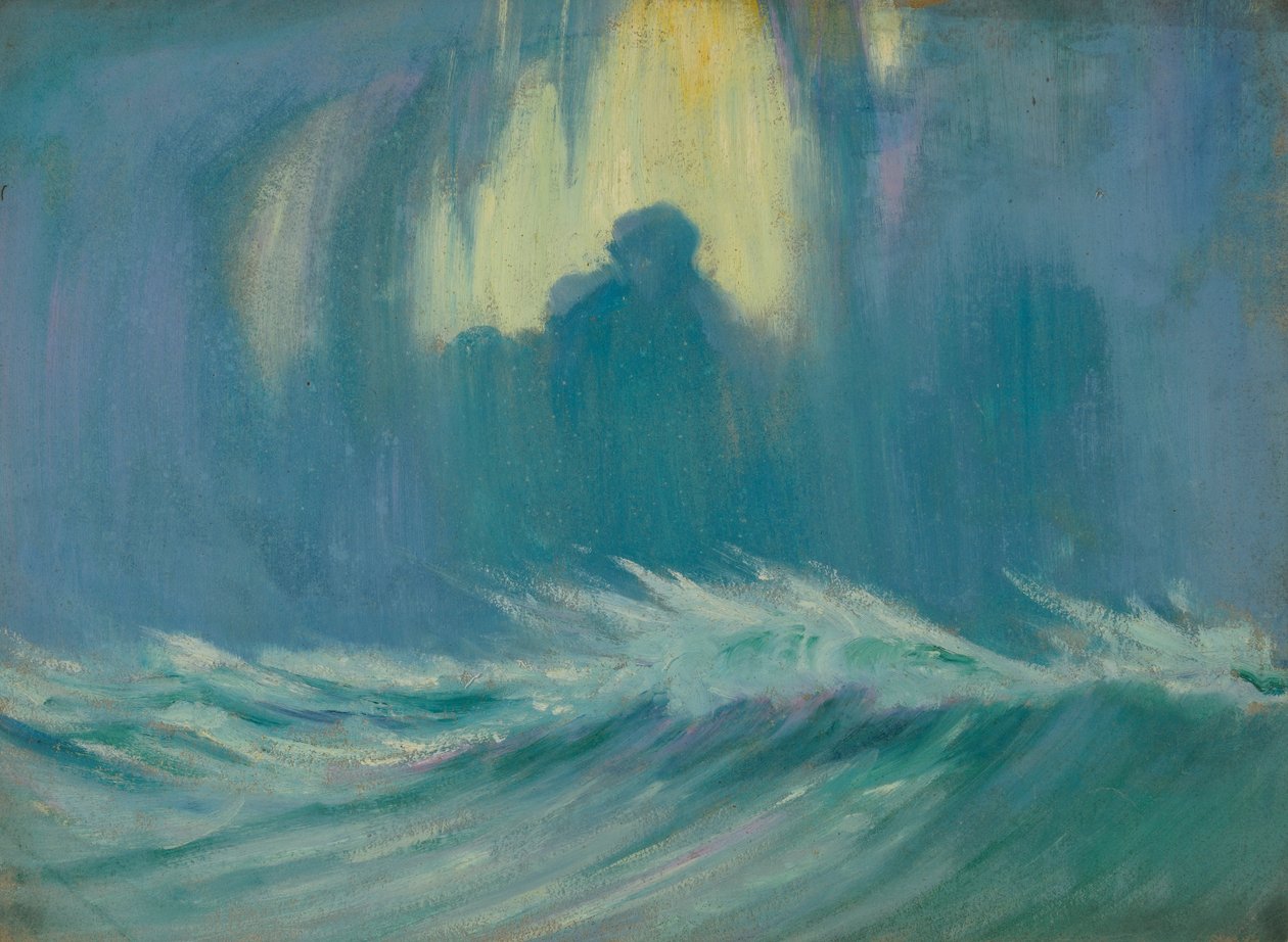 Mořská krajina, konec 19. století - polovina 20. století (olej na papíře) od John Everett