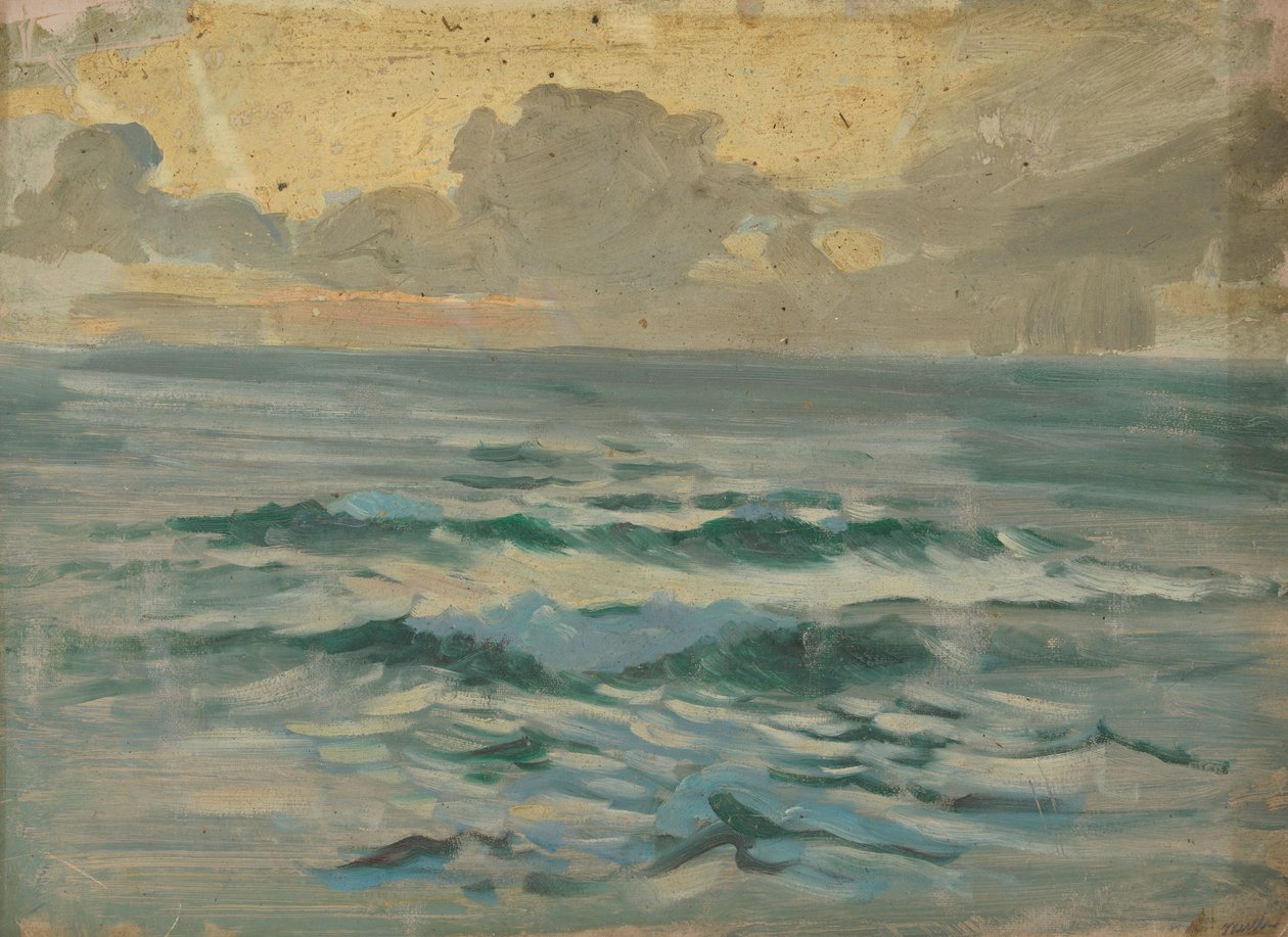 Mořská krajina, konec 19. století - polovina 20. století (olej na papíře) od John Everett