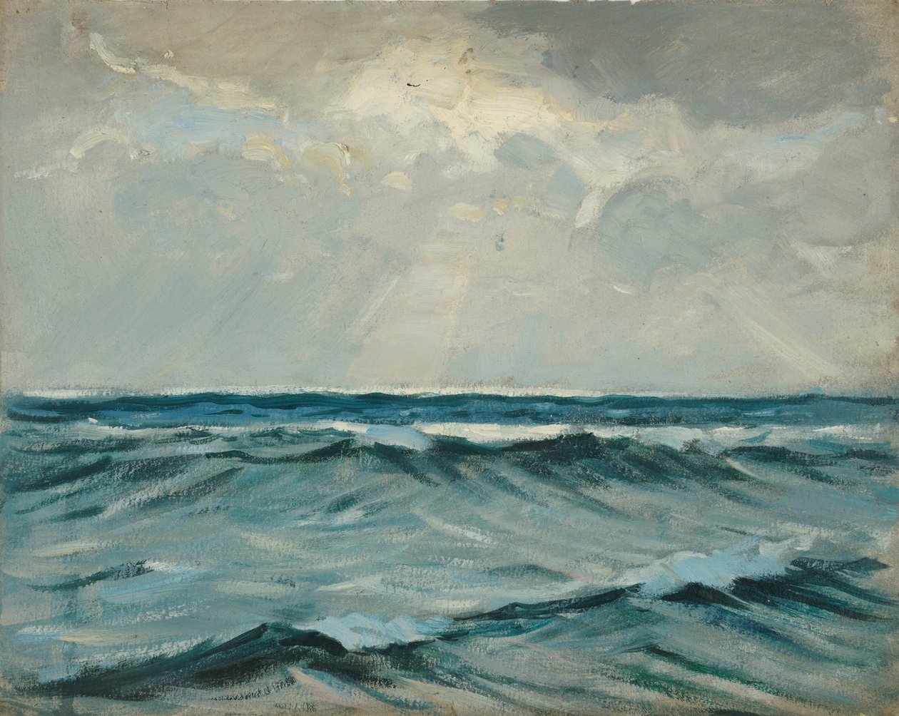 Mořská krajina, konec 19. století - polovina 20. století (olej na papíře) od John Everett
