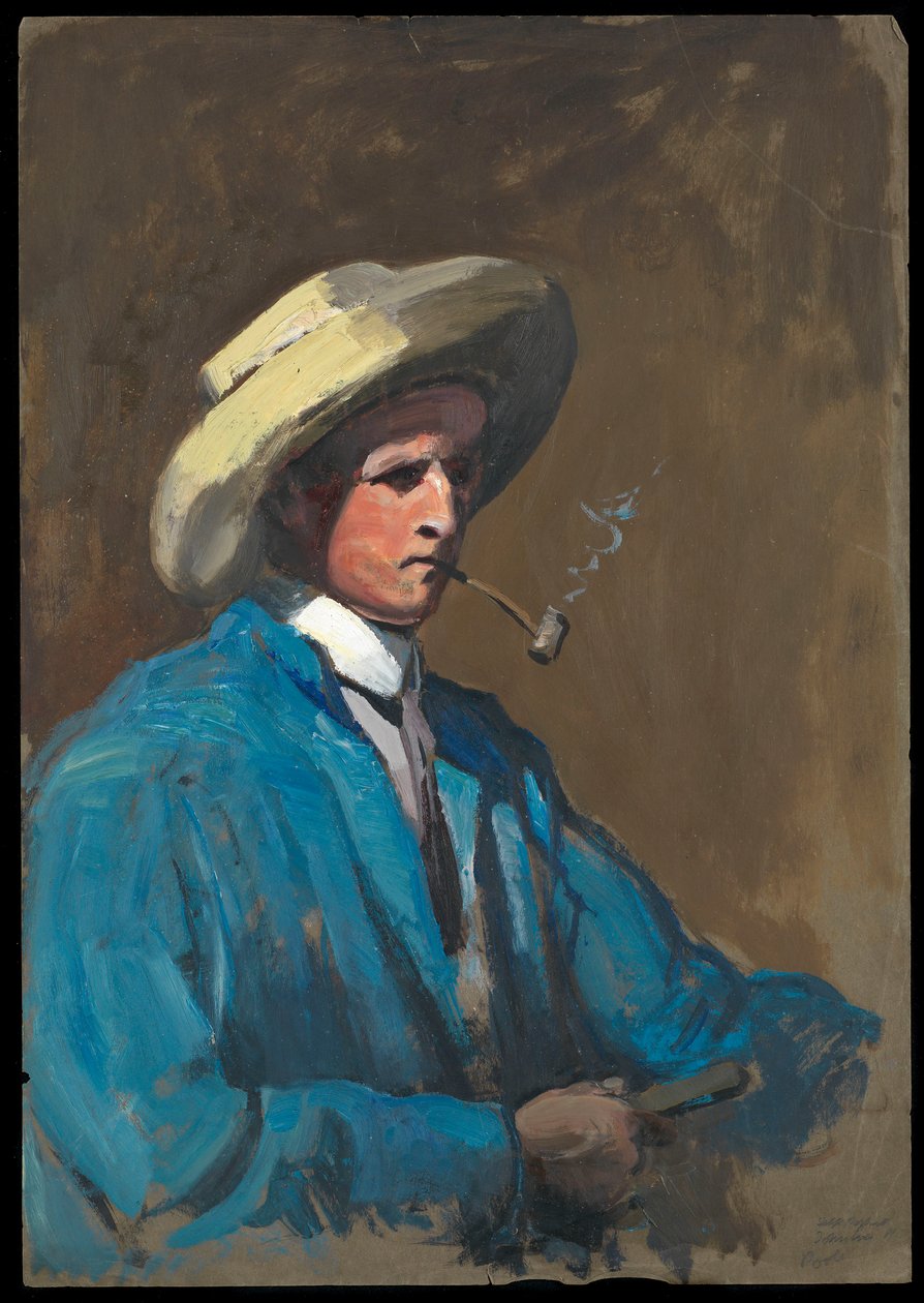 Autoportrét, Herbert Barnard John Everett BHC2683, počátek 20. století (olej na papíře) od John Everett
