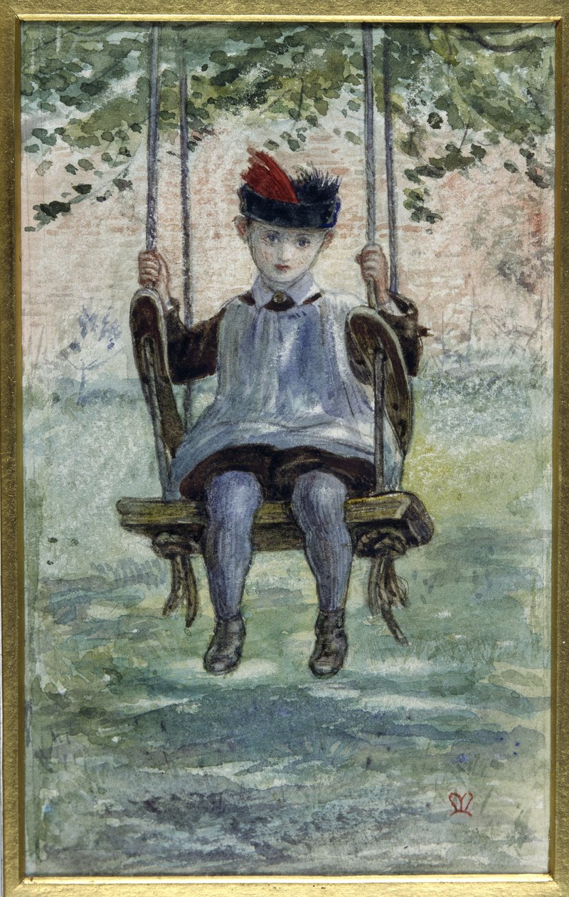Chlapec na houpačce (akvarel) od John Everett Millais