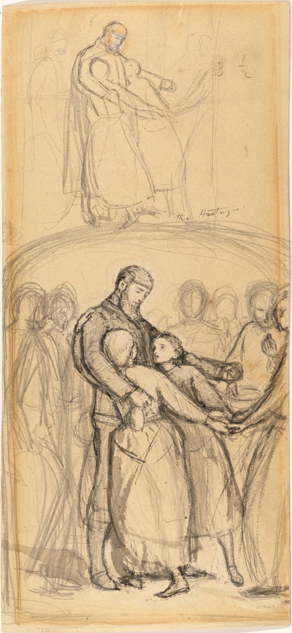 Studie k filmu "Výkupné" od John Everett Millais