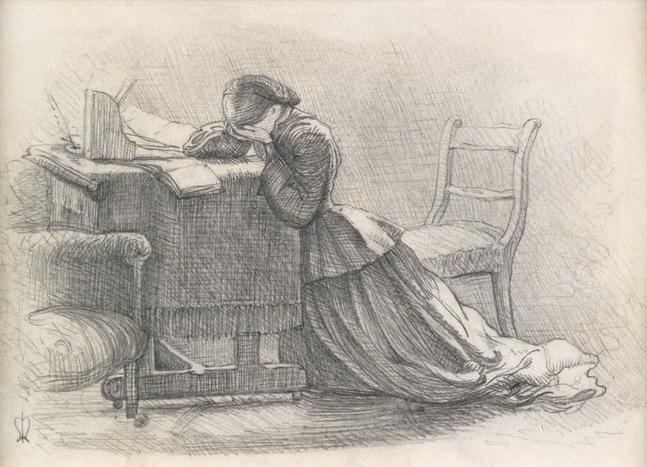 Manželka - ilustrace k básni od John Everett Millais