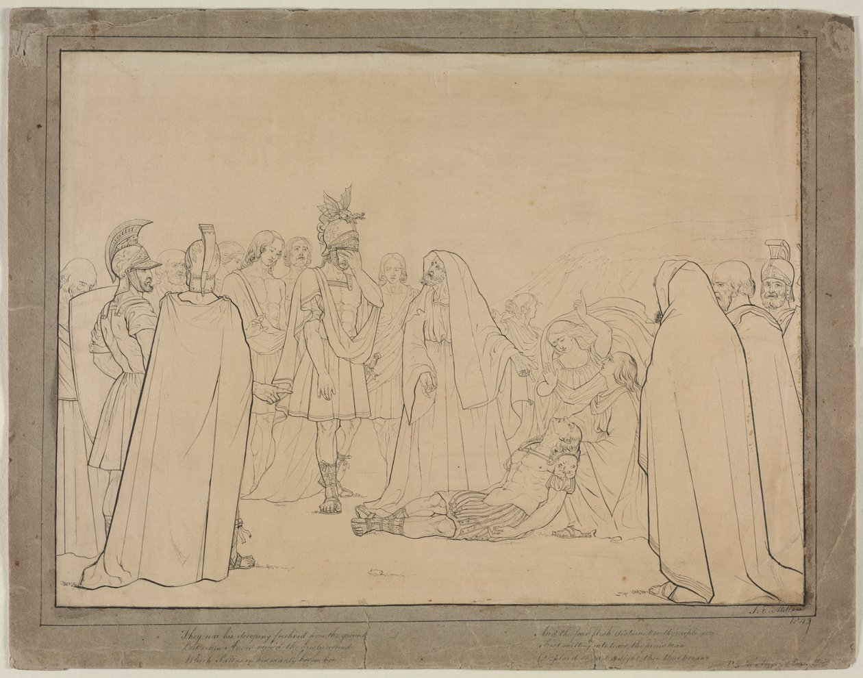 Aeneas ukázal tělo Pallas z Virgils Aeneid, 1843. od John Everett Millais