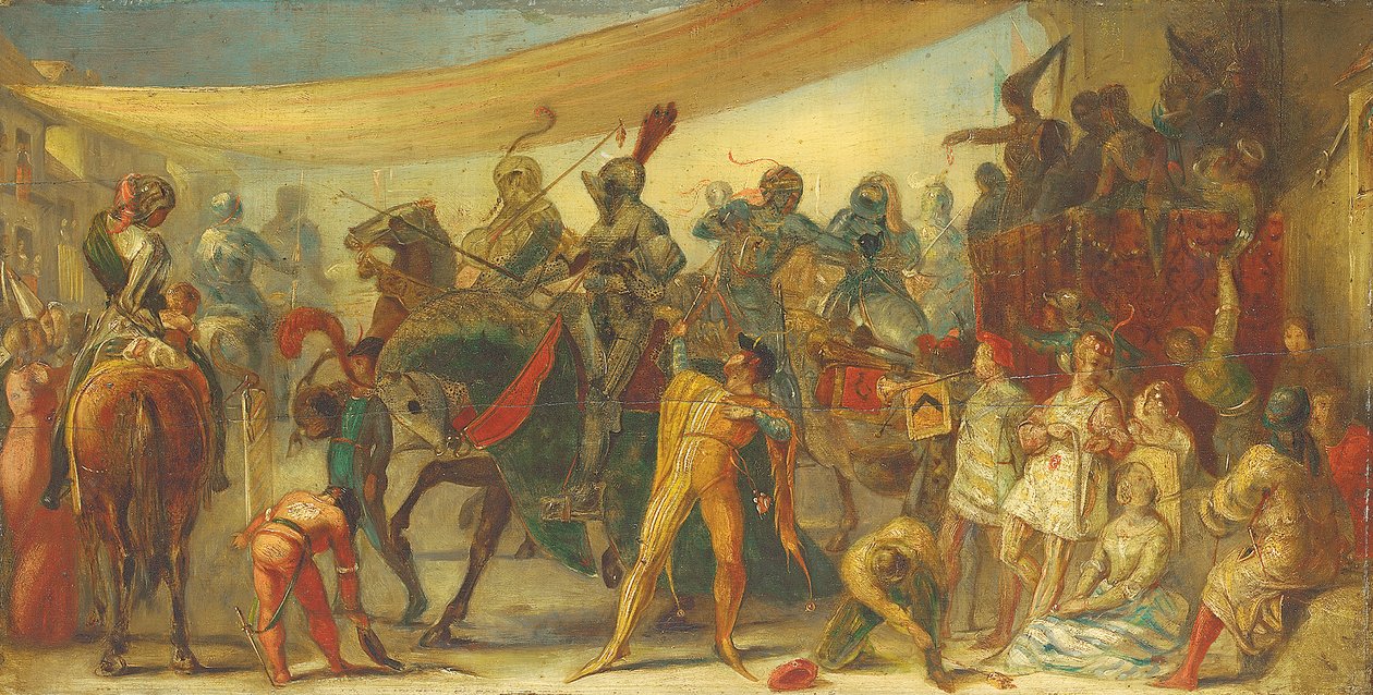 Rytíři se připravují na turnaj od John Everett Millais