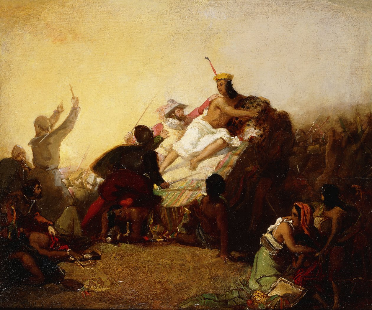 Pizarro dobytí Inků z Peru, 1846 od John Everett Millais