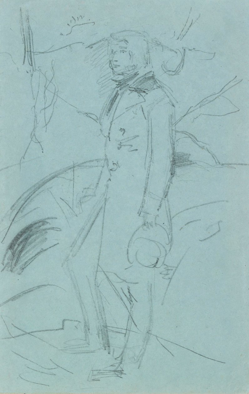 Předběžná skica k portrétu Johna Ruskina, 1853-1854 od John Everett Millais