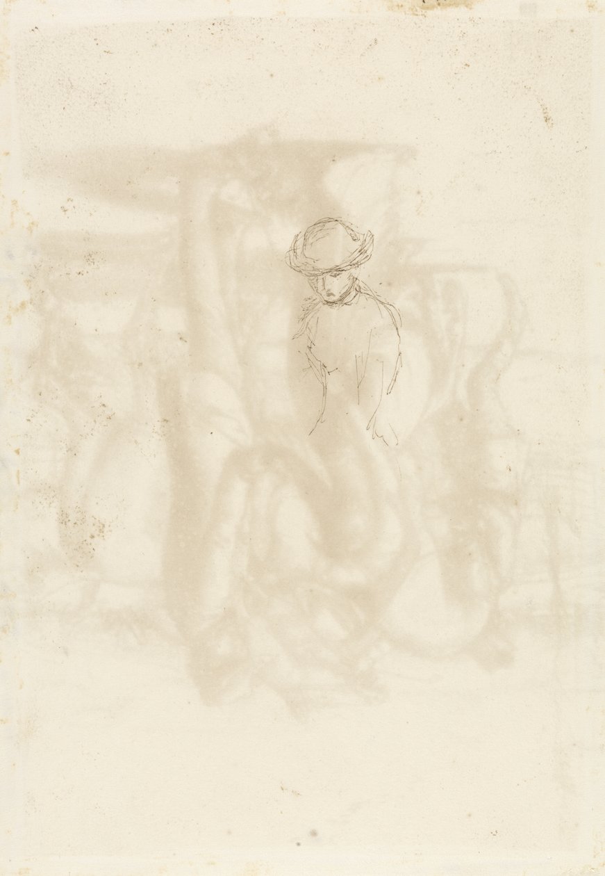 Zamítnuto, Verso: Sketch of a Woman, 1853 (pero a hnědý inkoust na papíře) od John Everett Millais
