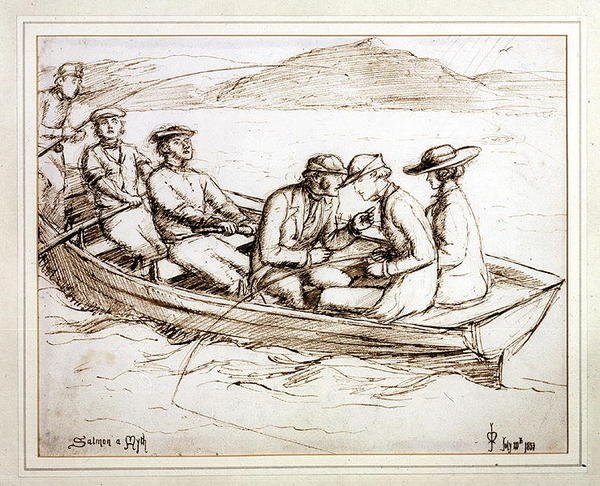 Losos a mýtus (pero a inkoust na papíře) od John Everett Millais