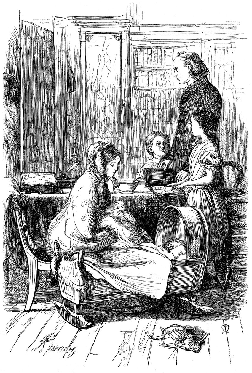 Scéna z Framley Parsonage od Anthony Trollope, 1860. od John Everett Millais