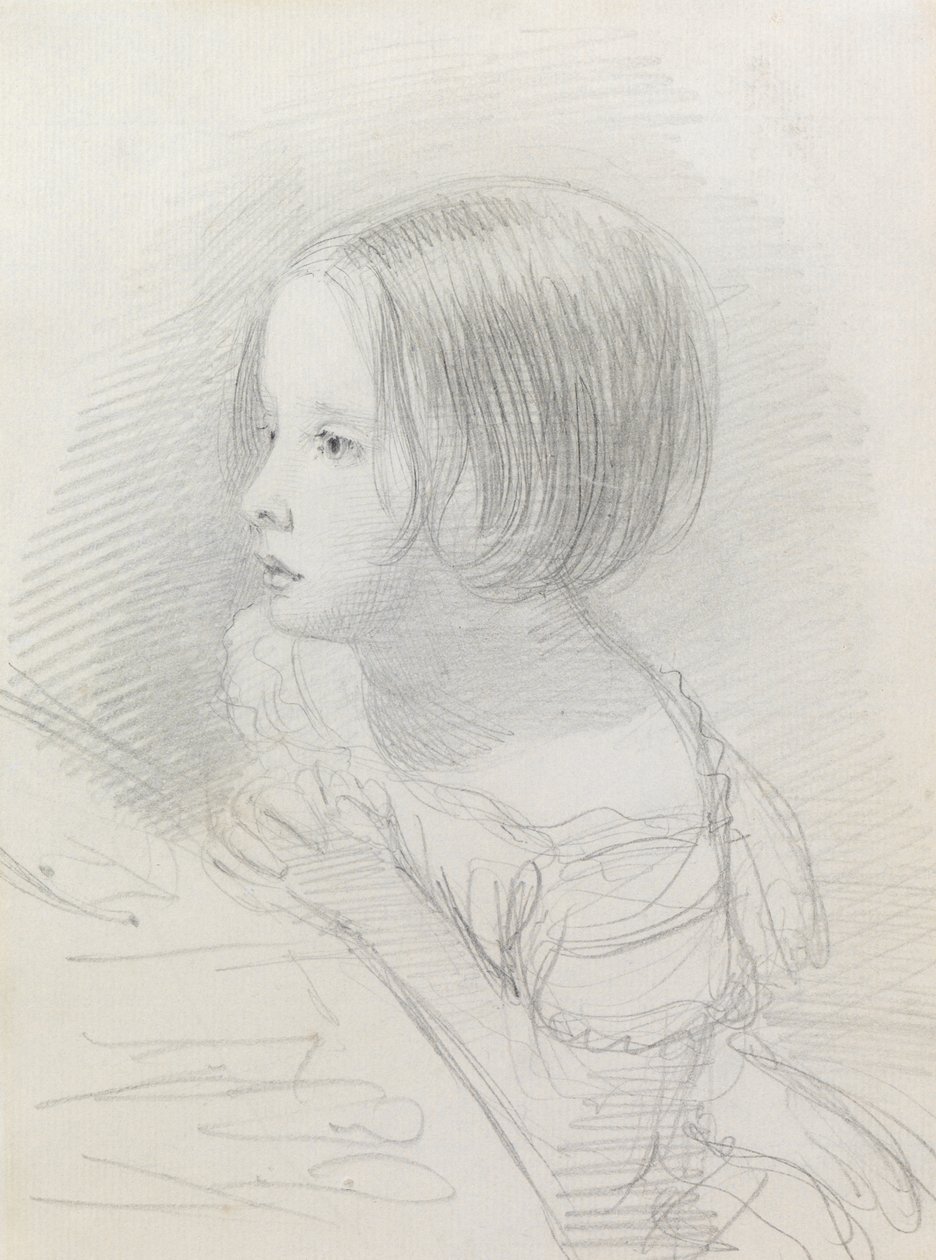Skica dívky (tužka) od John Everett Millais