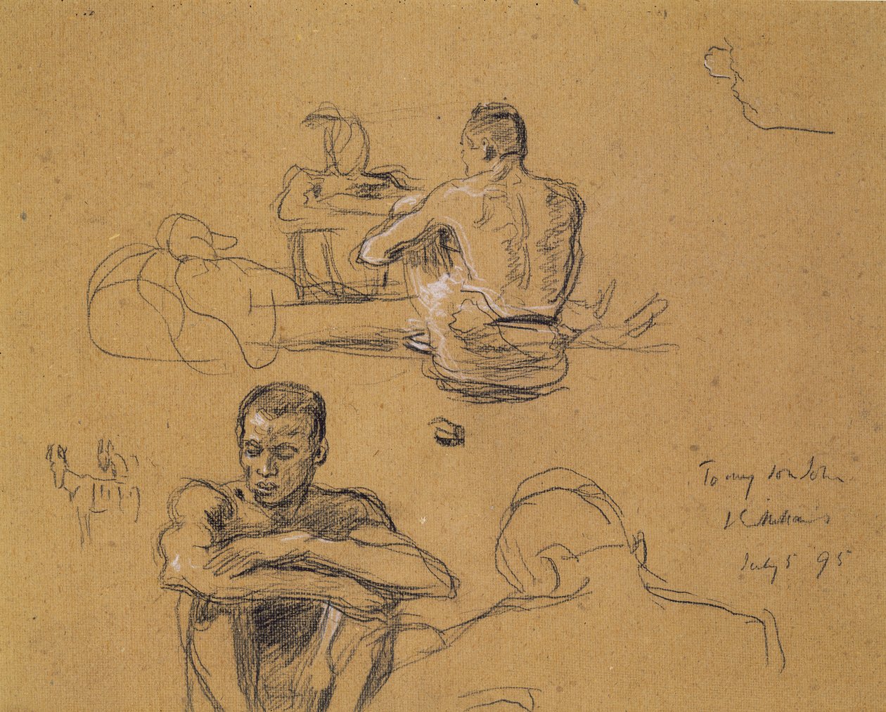 Study for The Last Trek, 1895 (uhlí na desce hnědých umělců) od John Everett Millais